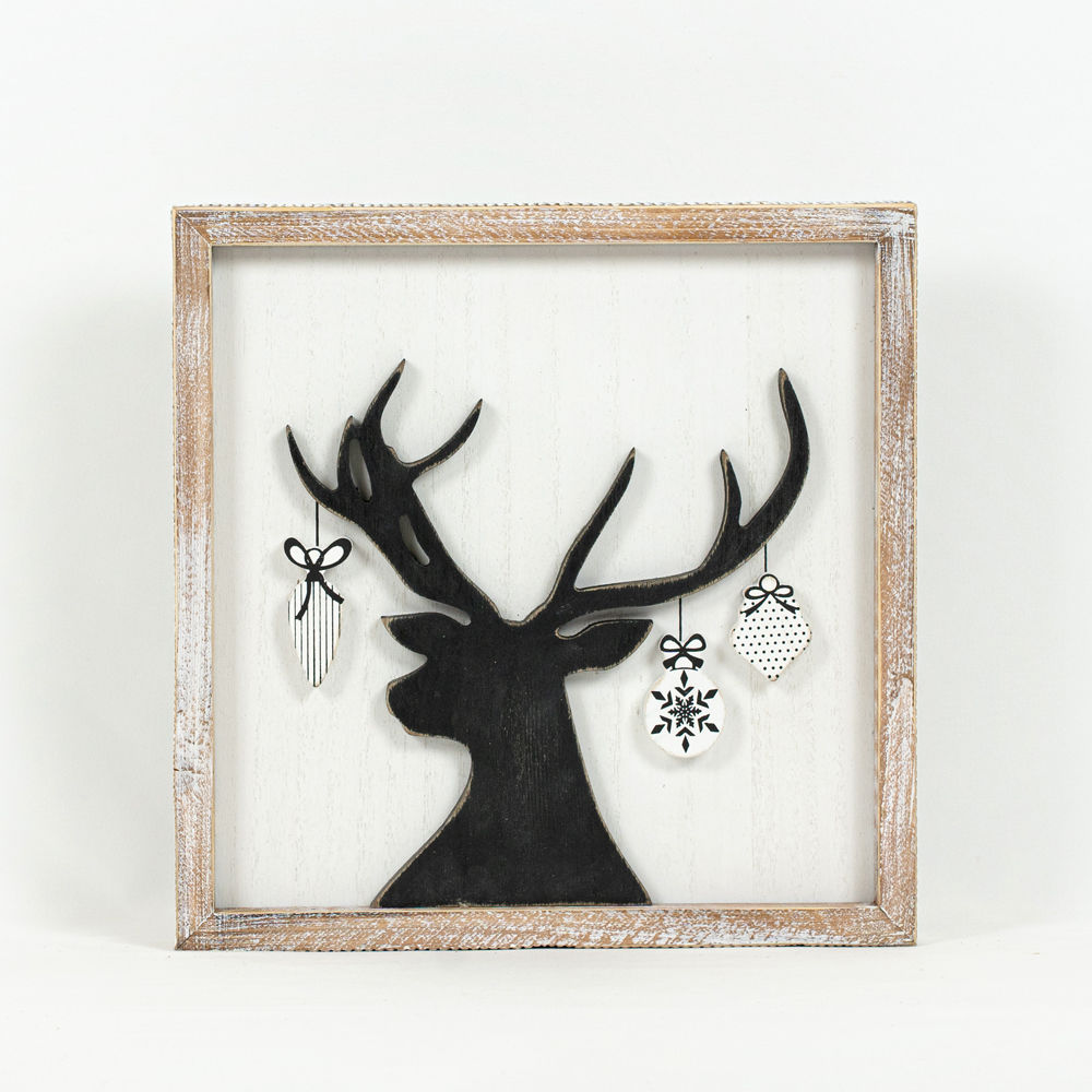 Reverse framed sign (DEER- HOUSE) - Bombay Mercantile