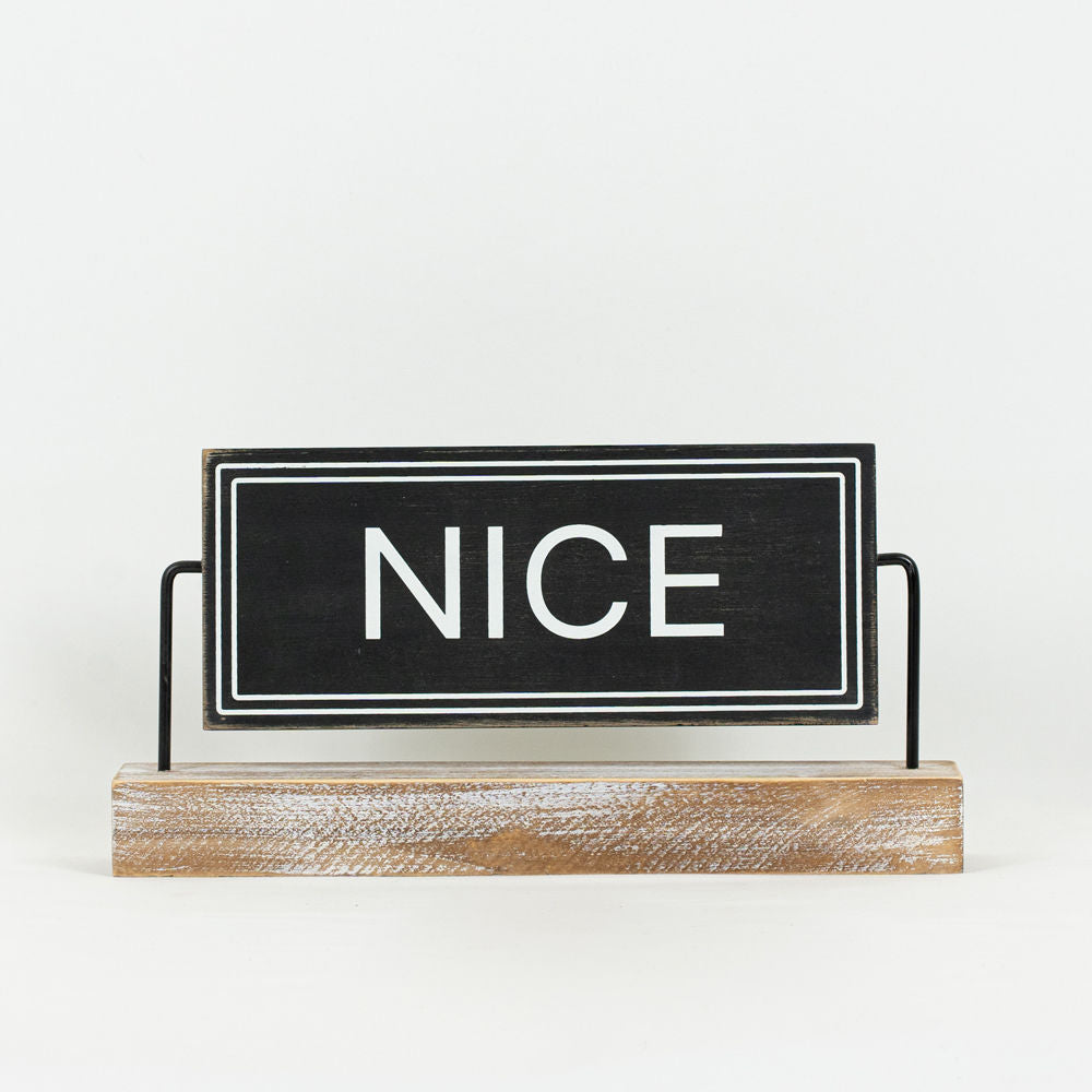 Reverse Sign NAUGHTY- NICE on Stand - Bombay Mercantile
