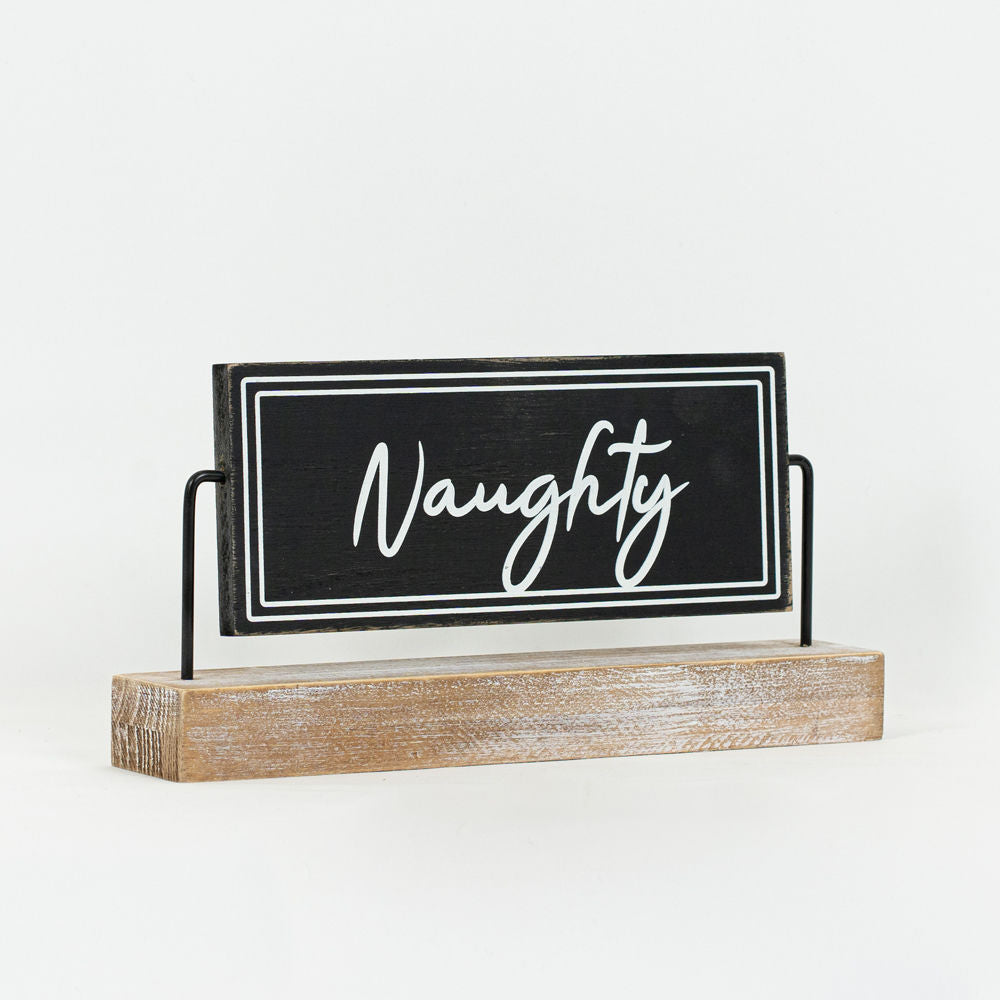 Reverse Sign NAUGHTY- NICE on Stand - Bombay Mercantile