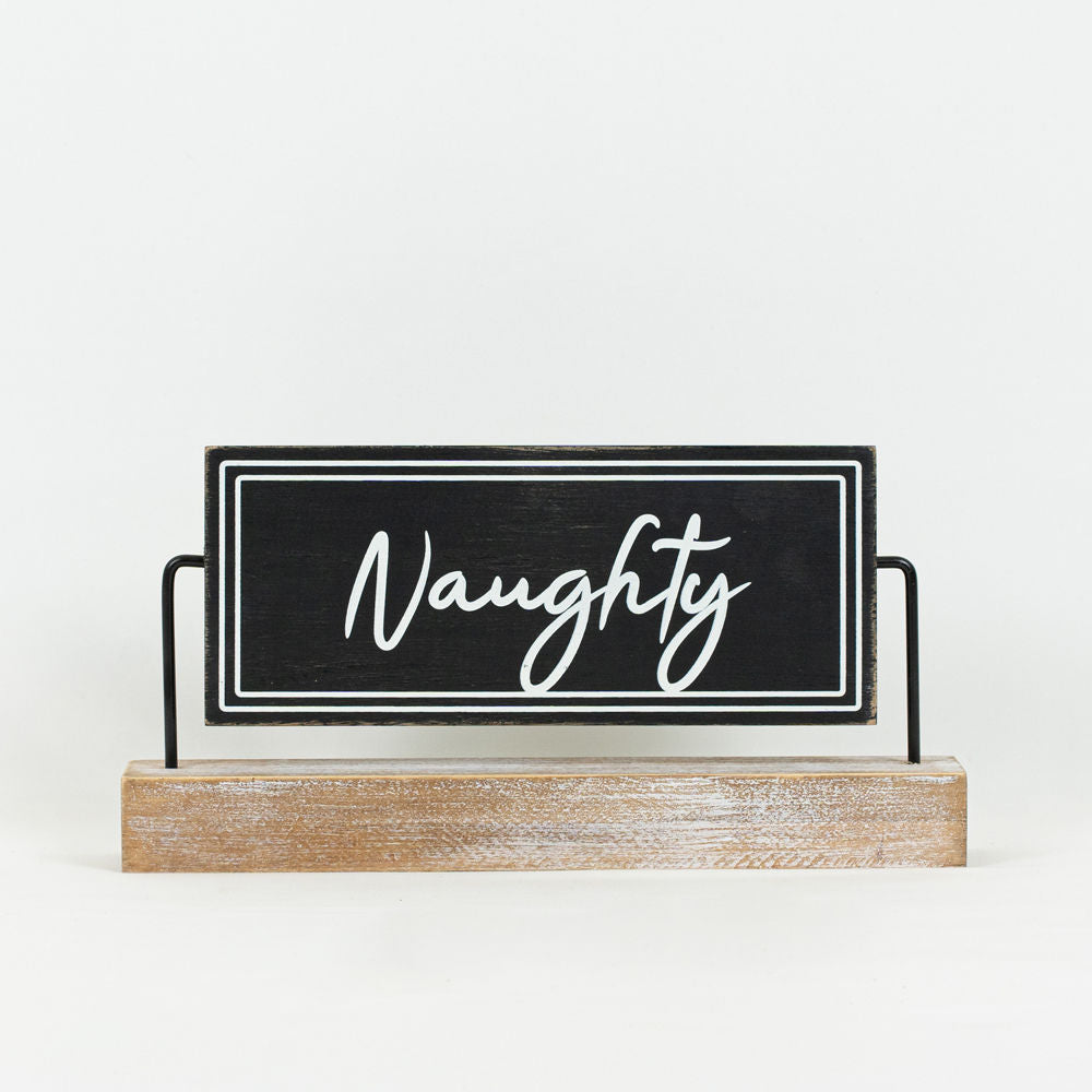 Reverse Sign NAUGHTY- NICE on Stand - Bombay Mercantile