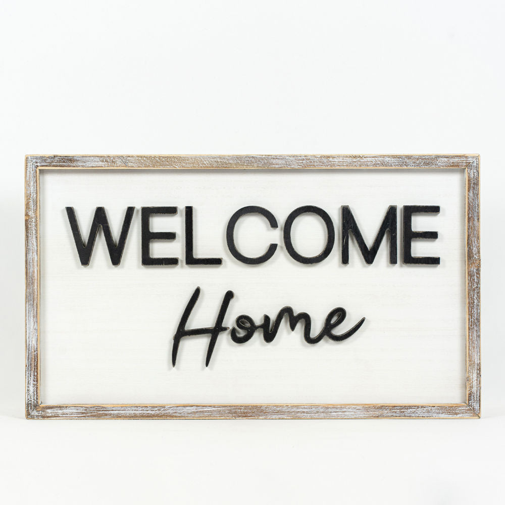 Reverse TREE WELCOME HOME framed Sign - Bombay Mercantile