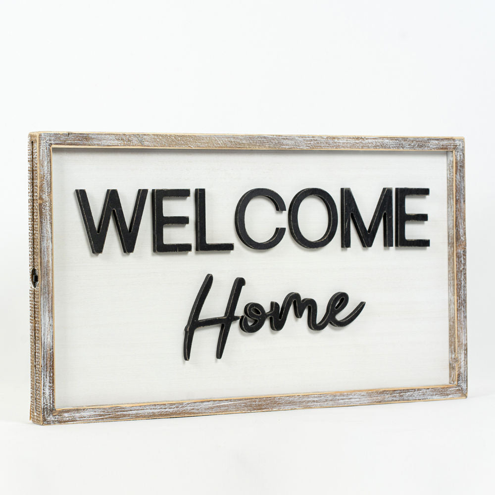 Reverse TREE WELCOME HOME framed Sign - Bombay Mercantile