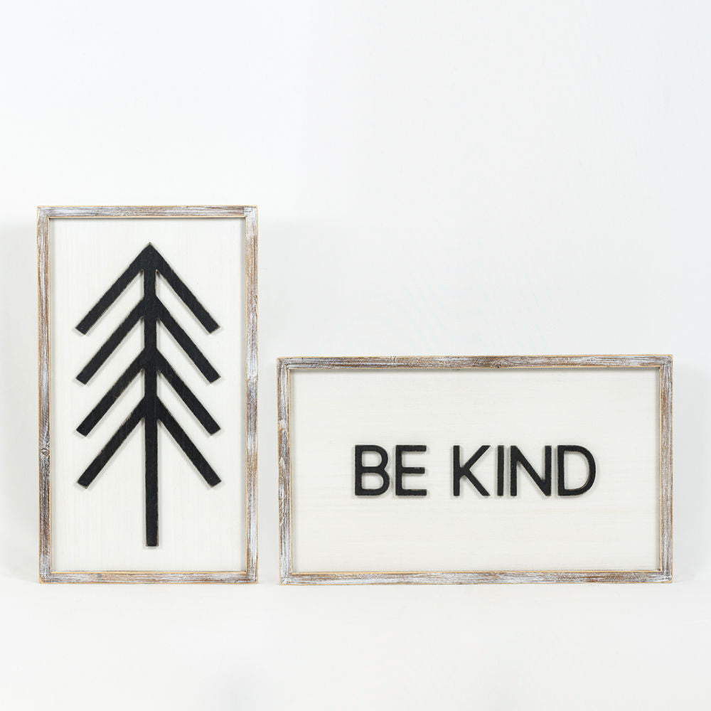 Reverse TREE BE KIND framed Sign - Bombay Mercantile