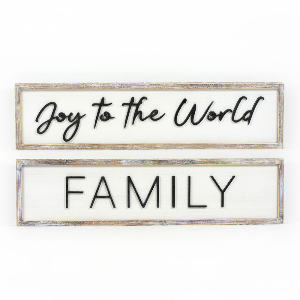 Reverse JOY FAMILY framed Sign - Bombay Mercantile