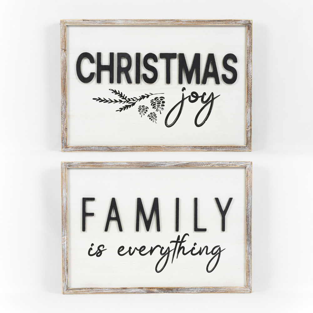 Reverse CHRISTMAS FAMILY framed Sign - Bombay Mercantile