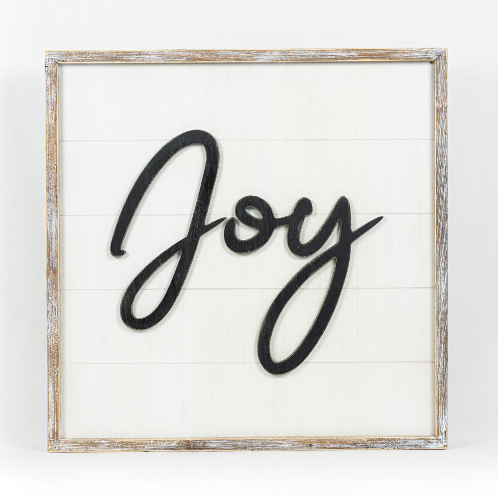 Reverse JOY HUGS shiplap Sign - Bombay Mercantile