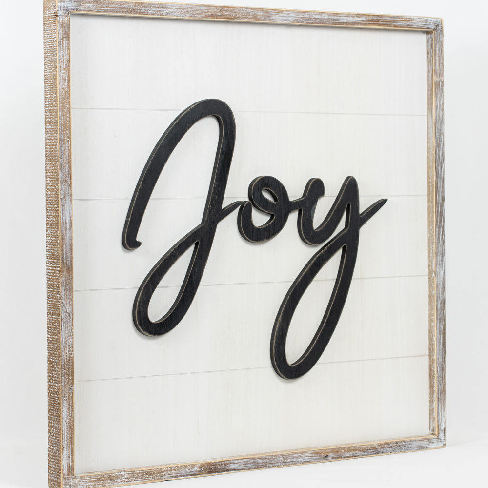 Reverse JOY HUGS shiplap Sign - Bombay Mercantile