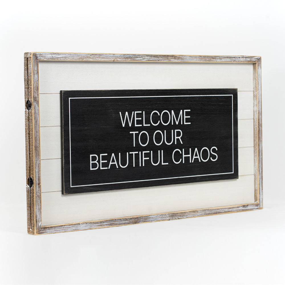 Reverse MERRY CHAOS shiplap Sign - Bombay Mercantile