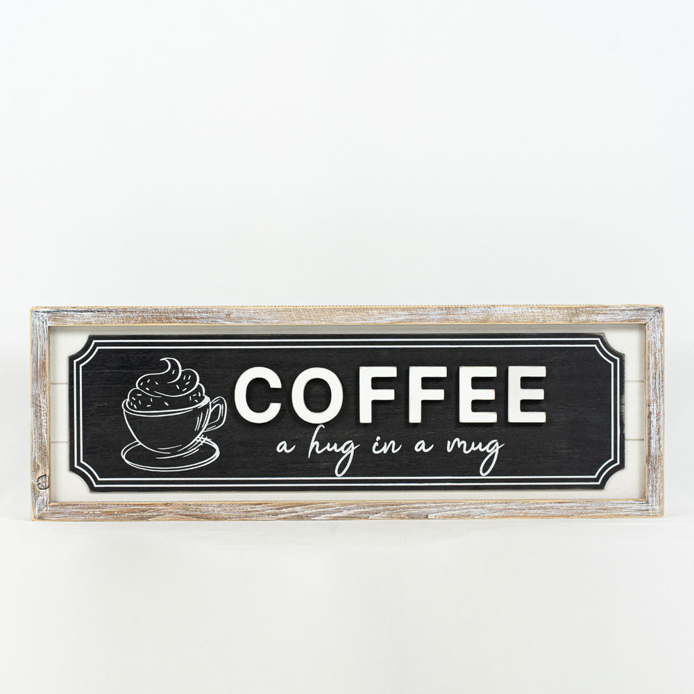 Reverse COFFEEHOT COCOA shiplap Sign - Bombay Mercantile