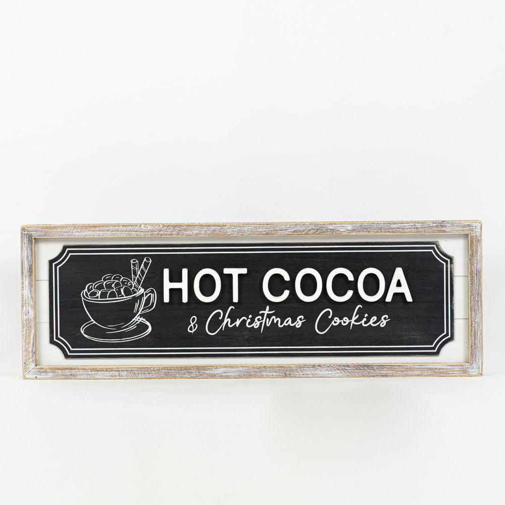 Reverse COFFEEHOT COCOA shiplap Sign - Bombay Mercantile