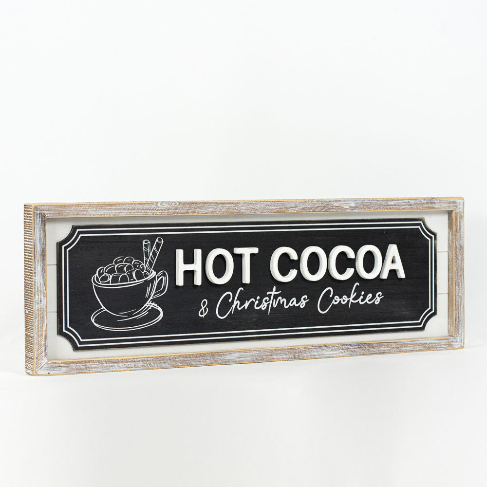 Reverse COFFEEHOT COCOA shiplap Sign - Bombay Mercantile