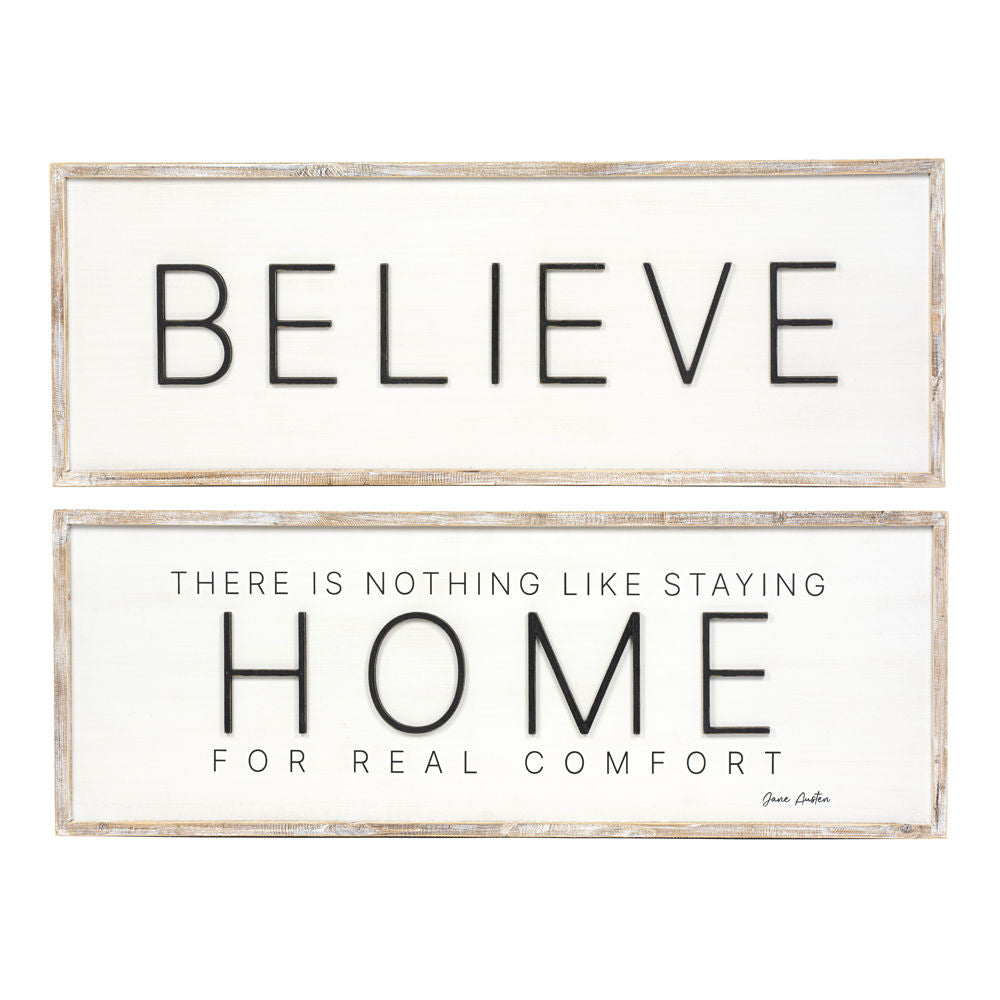 Reverse Believe/ Home framed Sign - Bombay Mercantile