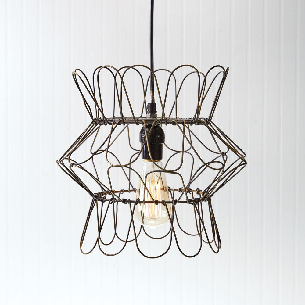 Small Wire Egg Basket Pendant Lamp - Bombay Mercantile
