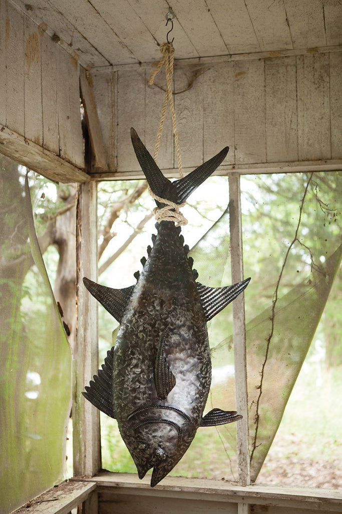 3 dimensional tuna with sisal rope - The Nifty Decor