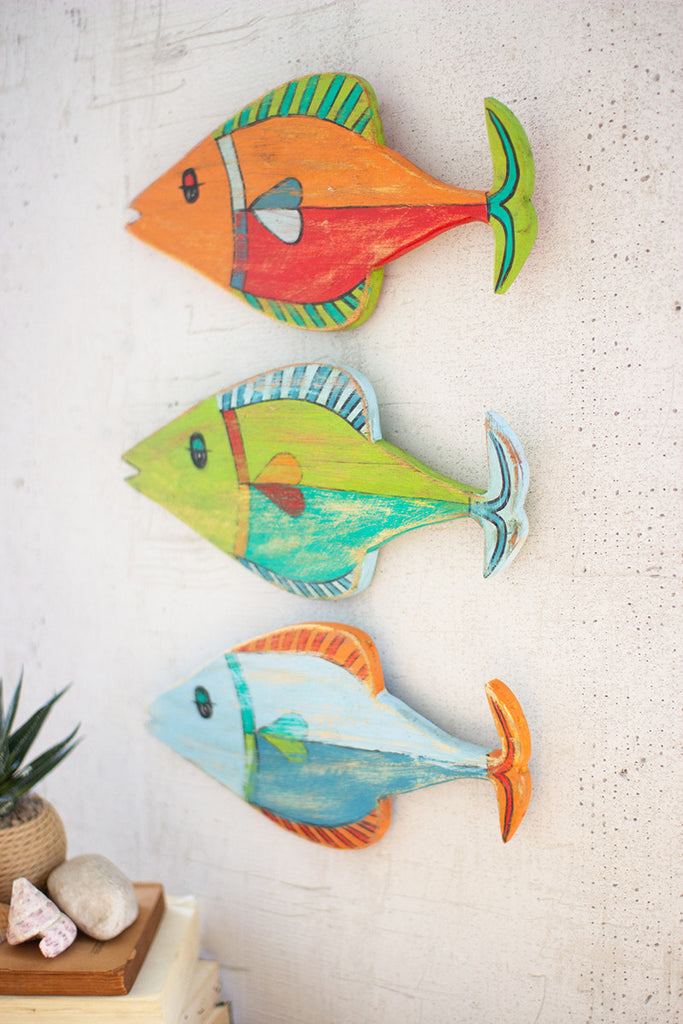 Set of 3 fish wall hangings - The Nifty Decor