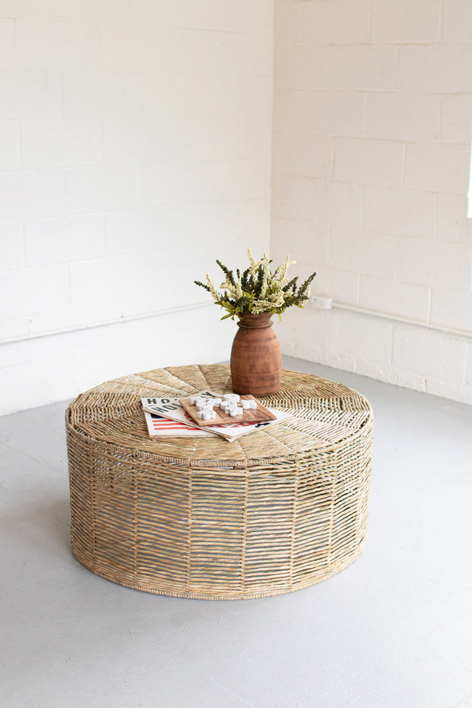 Hand braided ottoman - The Nifty Decor