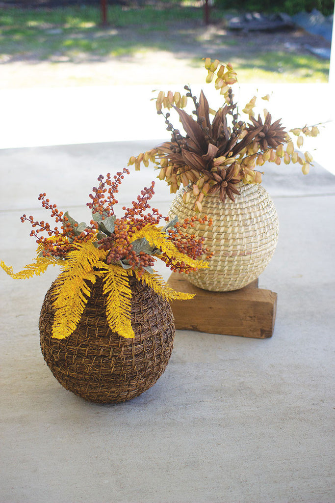 Round seagrass planter - The Nifty Decor