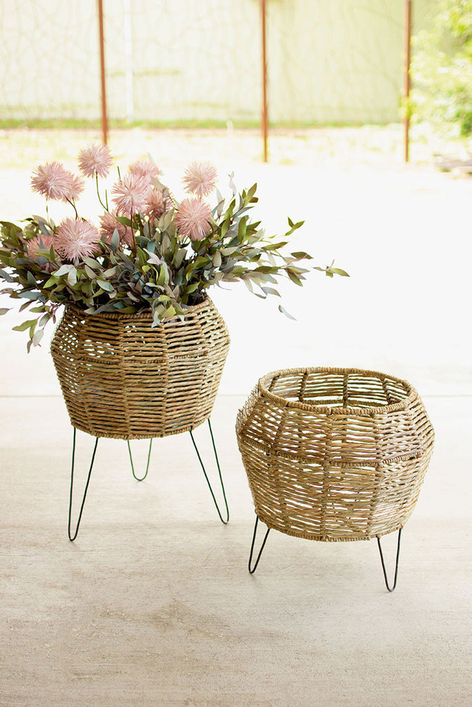 Round seagrass planters, set of 2 - The Nifty Decor