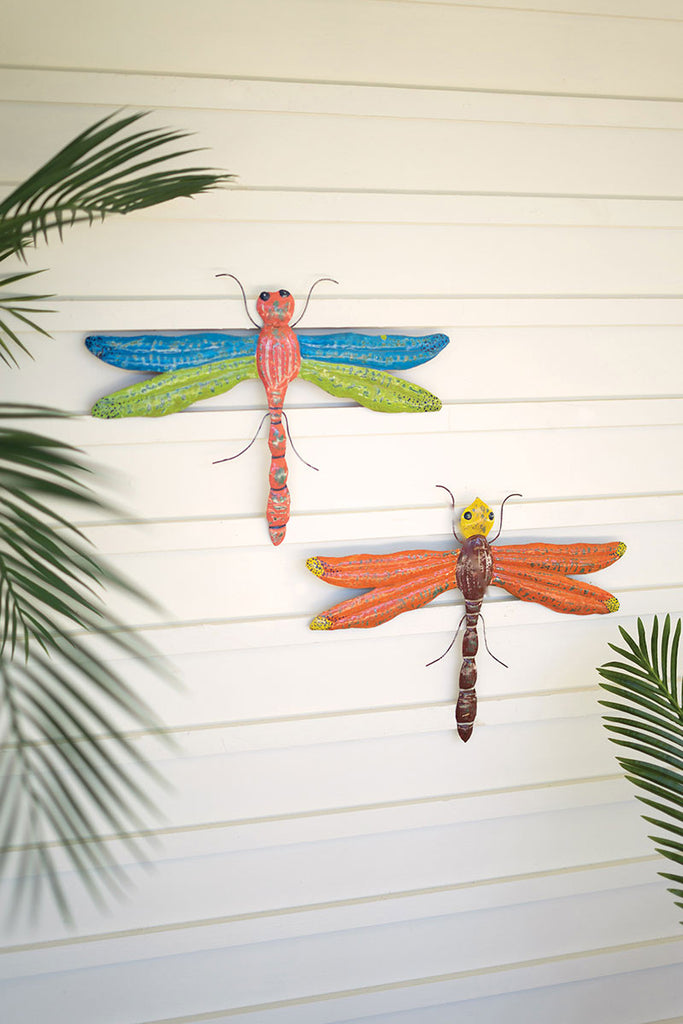 Distressed dragonflies art, set of 2 - The Nifty Decor