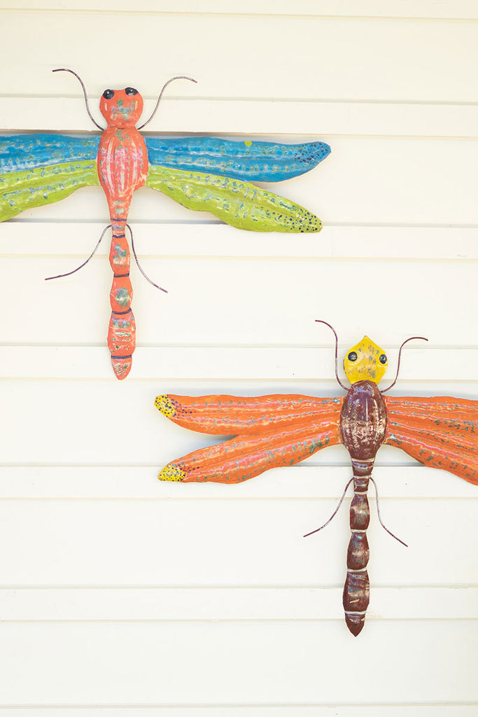 Distressed dragonflies art, set of 2 - The Nifty Decor