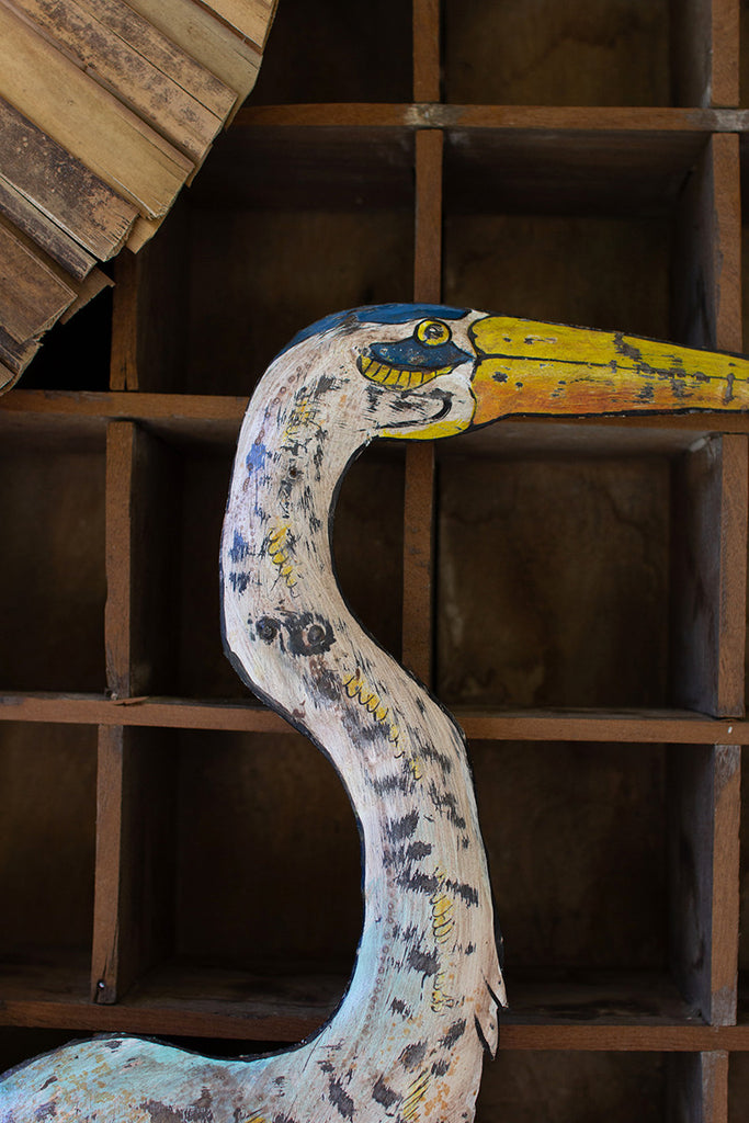 Hand-hammered heron - The Nifty Decor