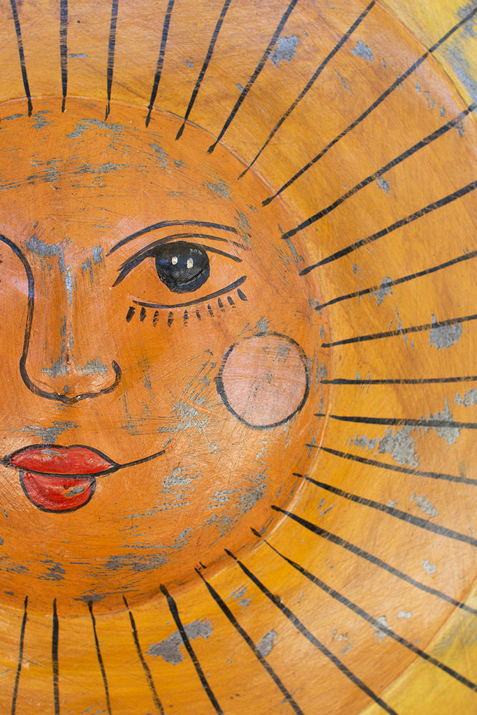 Hand-hammered sun face - The Nifty Decor