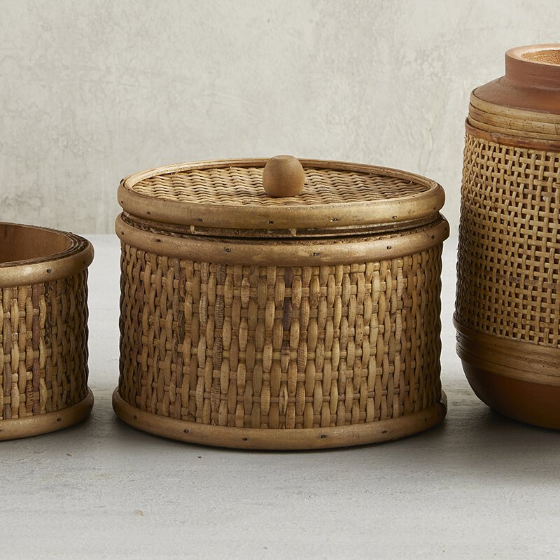 Rattan Basket - Large, In increment of 2 - Bombay Mercantile