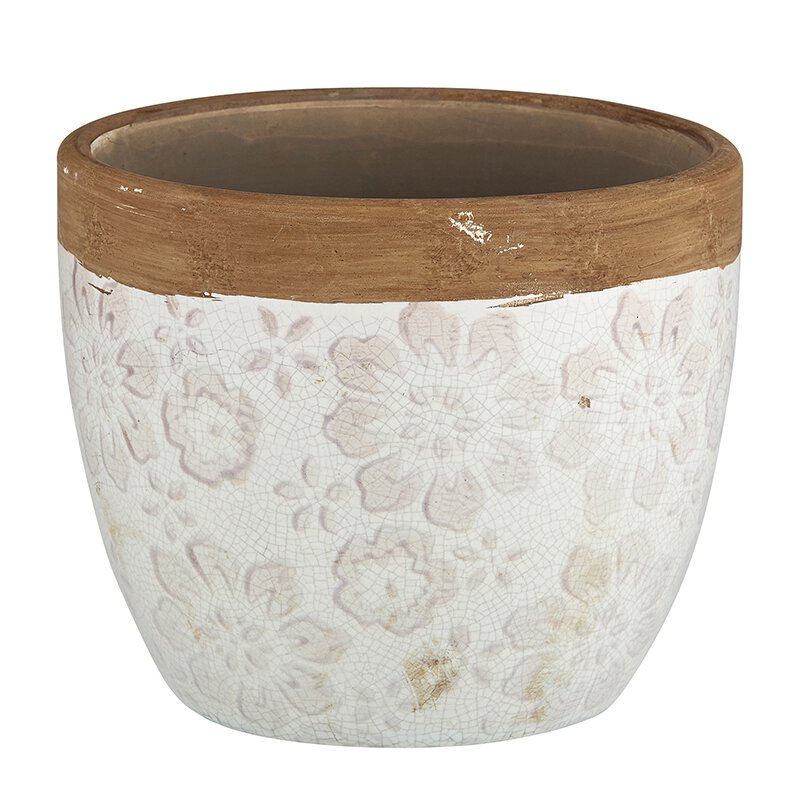 Embossed Flower Pot - Bombay Mercantile