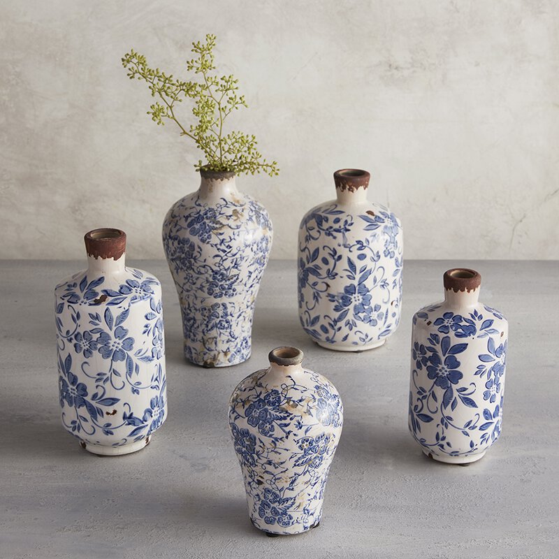 Vintage Blue Vase - Bombay Mercantile