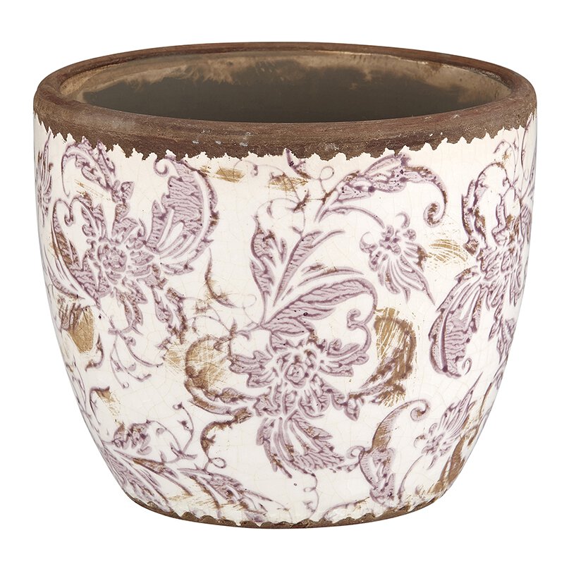 Embossed Flower Pot - Bombay Mercantile