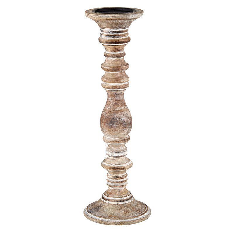 Mango Wood Candlestick - Bombay Mercantile
