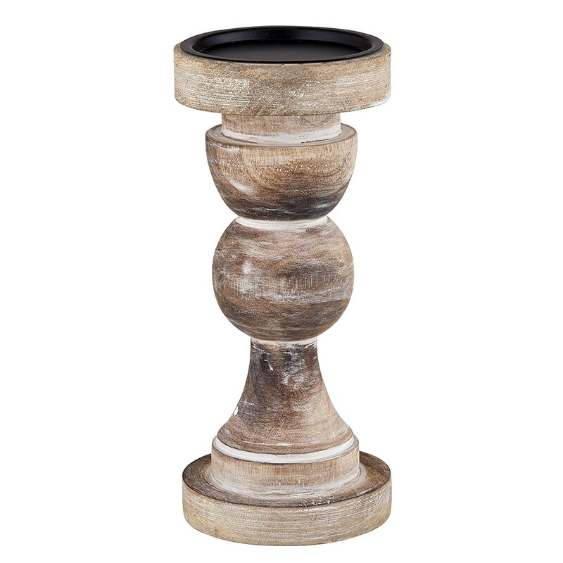 Mango Wood Candlestick - Bombay Mercantile