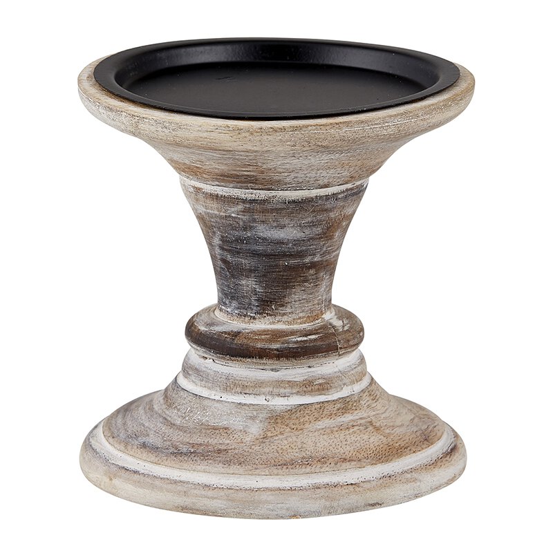 Mango Wood Candlestick - Bombay Mercantile