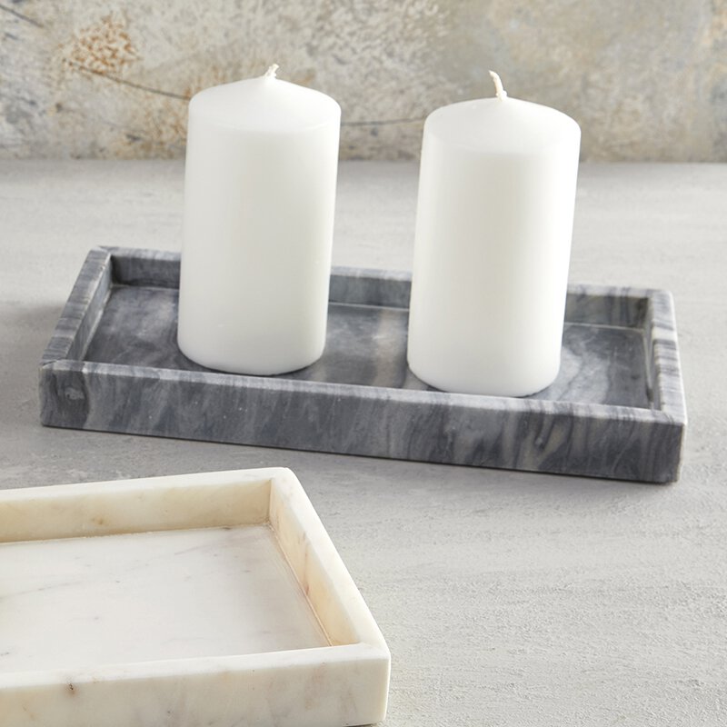 Gray Marble Tray - Bombay Mercantile