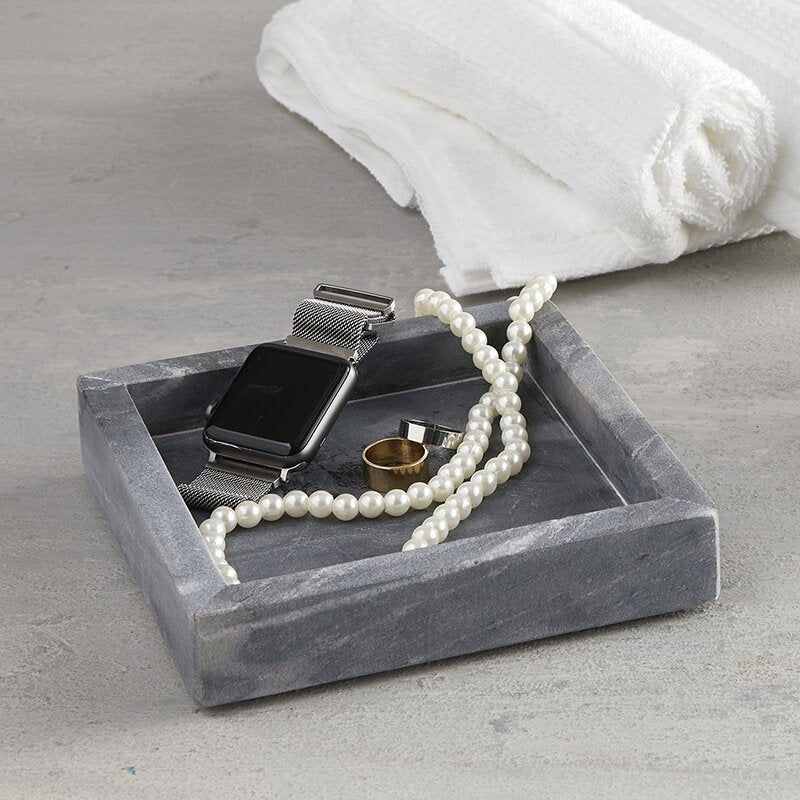 Gray Marble Tray - Bombay Mercantile