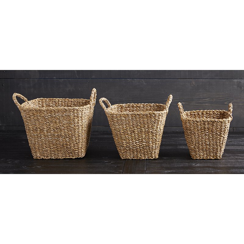 Square Basket with Handles Set - Bombay Mercantile