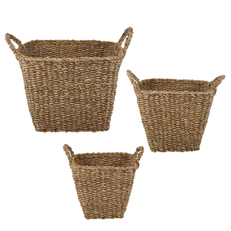 Square Basket with Handles Set - Bombay Mercantile