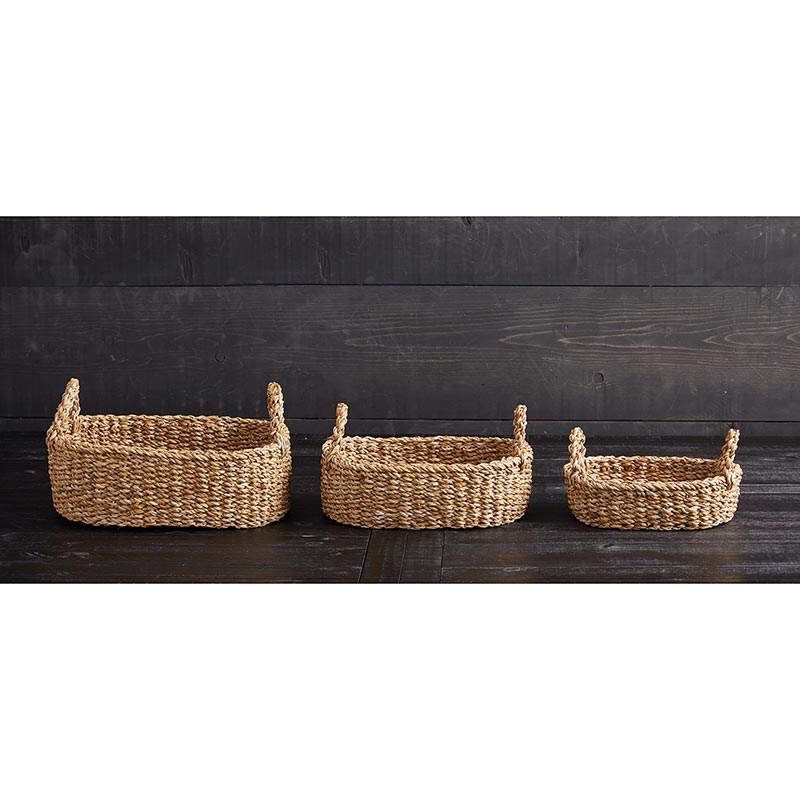 Oval Tray Basket Set - Bombay Mercantile