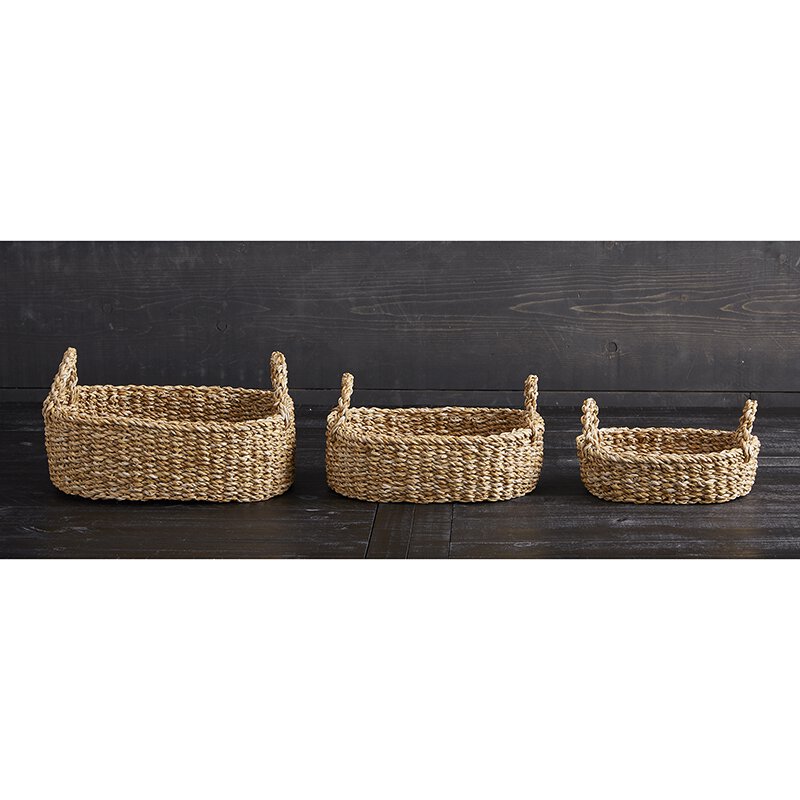 Oval Tray Basket Set - Bombay Mercantile