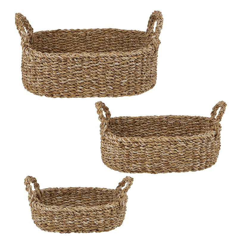 Oval Tray Basket Set - Bombay Mercantile