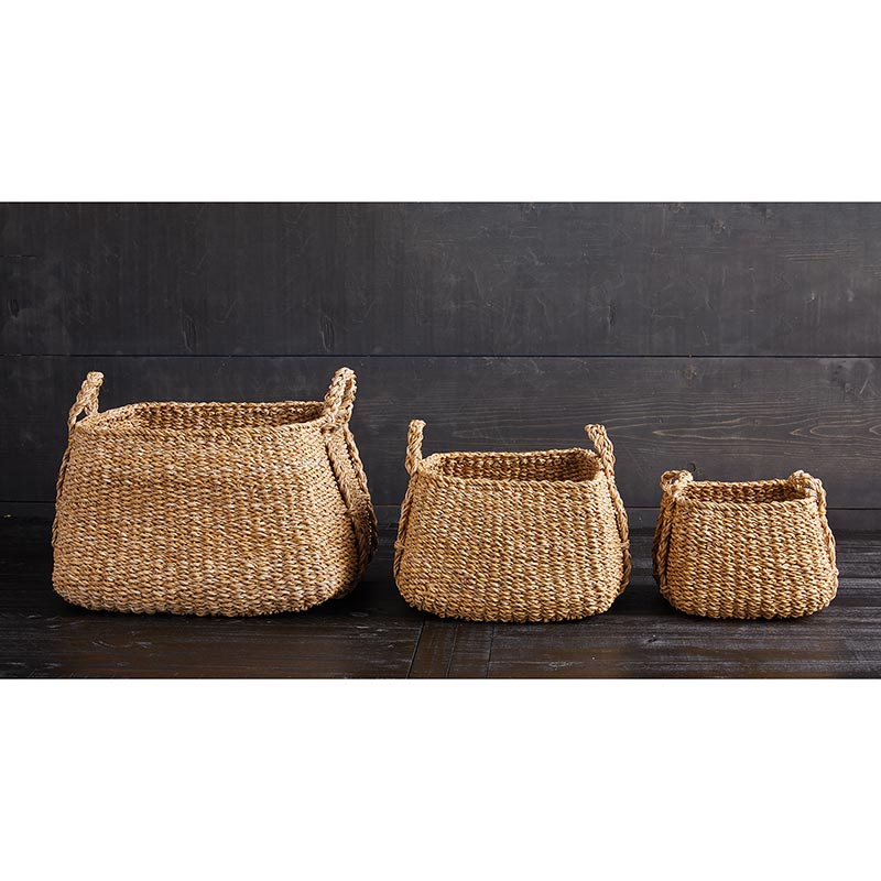 Square Basket with Handles Set - Large - Bombay Mercantile