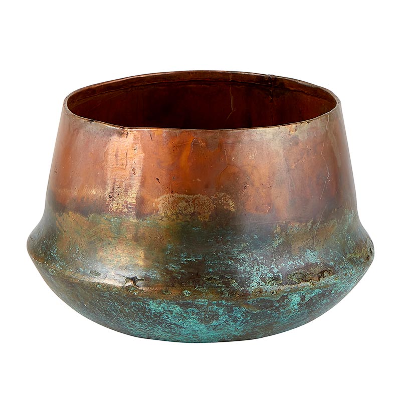 Copper Blue Planter, Set of 2 - Bombay Mercantile