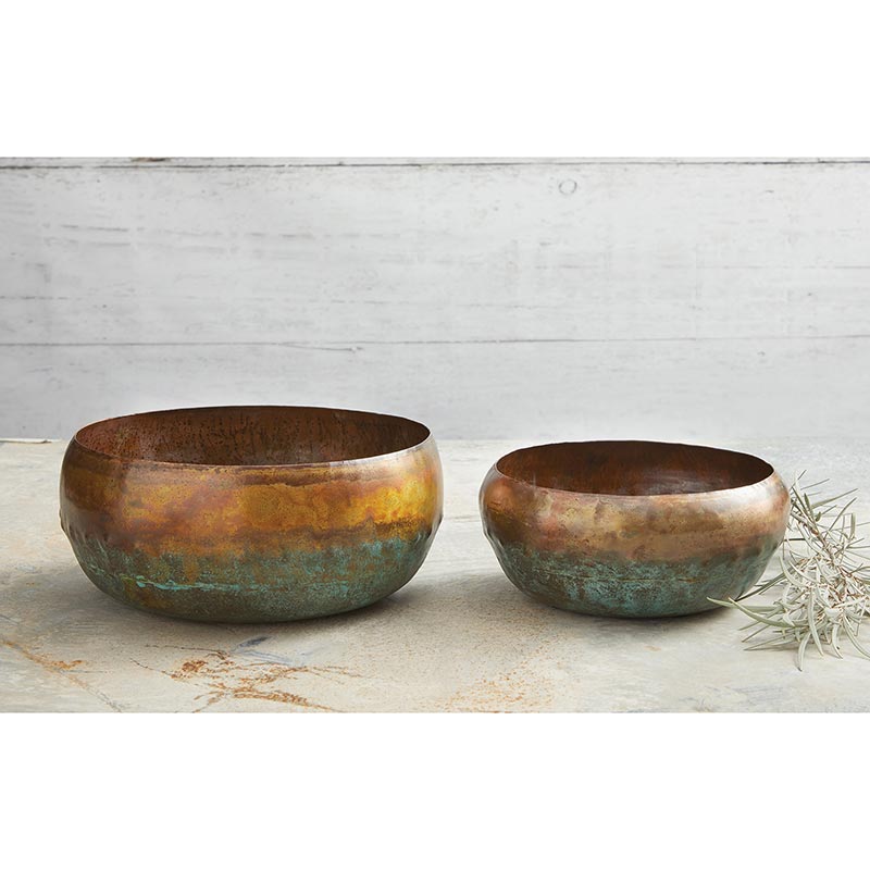 Copper Blue Pot, Set of 2 - Bombay Mercantile