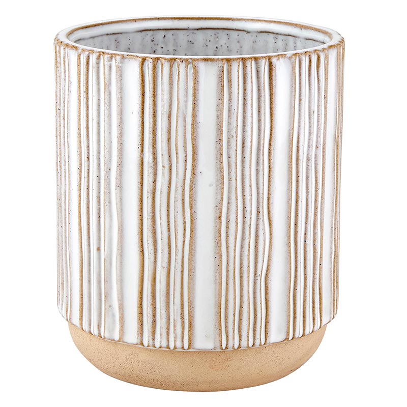 Round striped Pot - Bombay Mercantile