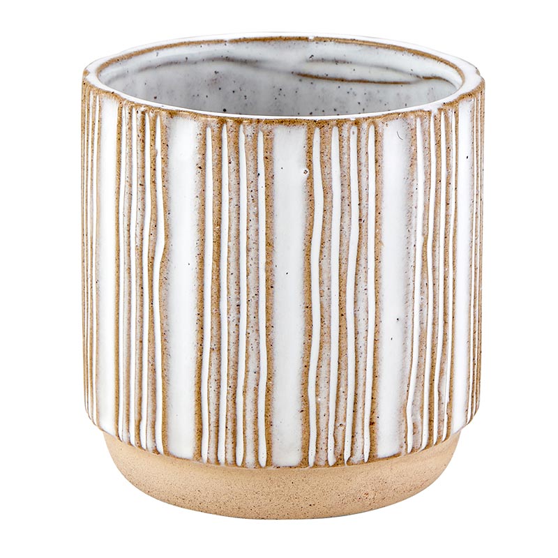 Round striped Pot - Bombay Mercantile