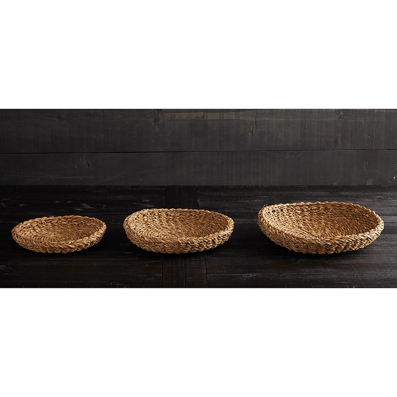 Sea Grass Basket Set - Round Tray - Bombay Mercantile