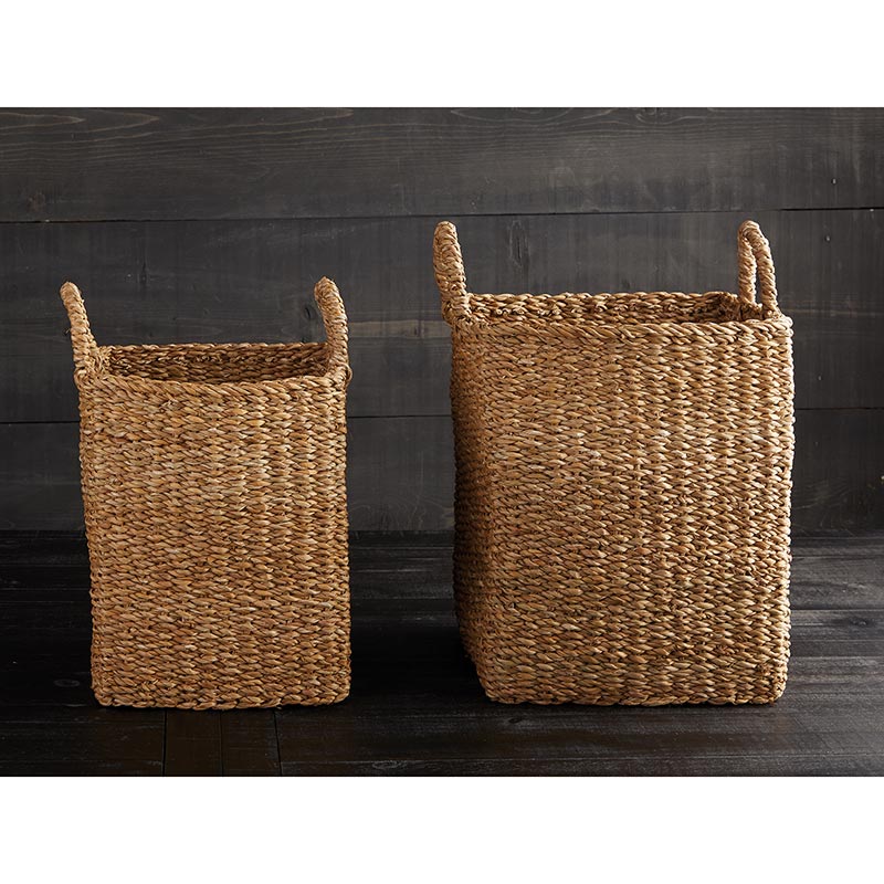 Sea Grass Basket Set - Plant Tub with Handles - Bombay Mercantile