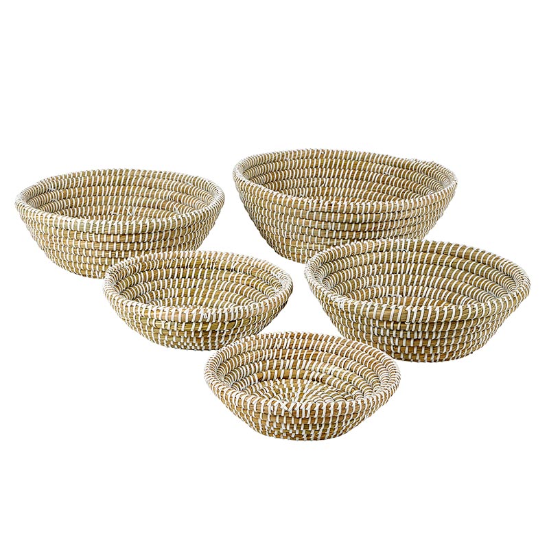 Sea Grass Basket Set - Weaved Bowl - Bombay Mercantile