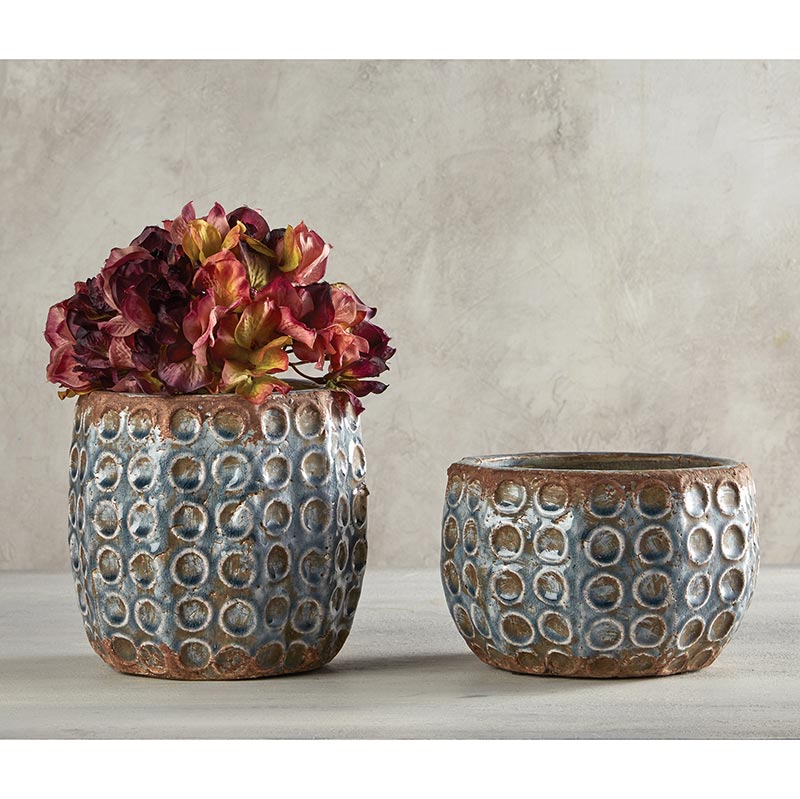 Blue Circles Pot - Bombay Mercantile
