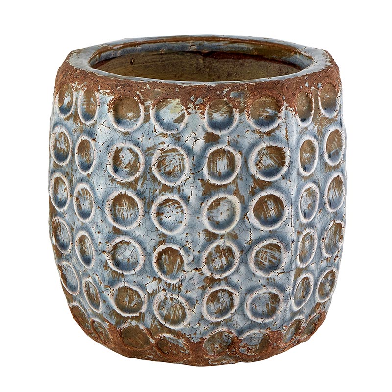 Blue Circles Pot - Bombay Mercantile